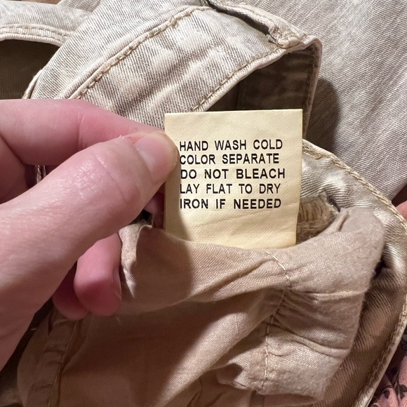 Sunland 17 Frayed Hem Tan Washed Flare Jeans (LONG!!) Size M - Picture 9 of 9